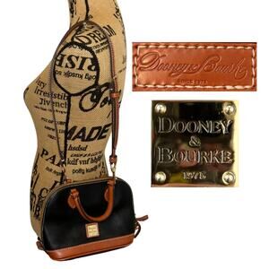 Dooney & Bourke Kirby Bitsy Bag Black Brown Pebble Leather Crossbody Purse